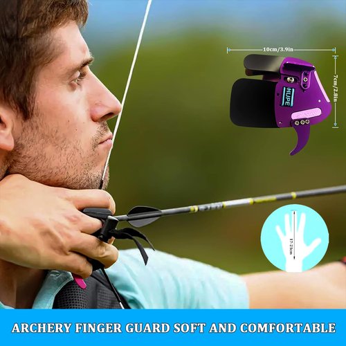 sntxmy Archery Finger Tab Guard & Arm Guard (Archery Finger Tab, Purple)
