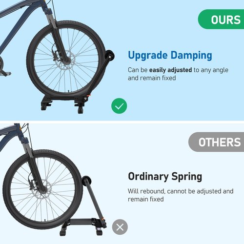 Favoto Folding Bike Stand Floor - Mountain & Road Bicycles Indoor Outdoor Garage Storage - Bicycle Parking Rack Foldable Fit 20”-29” Bikes (1 Bike Rack)