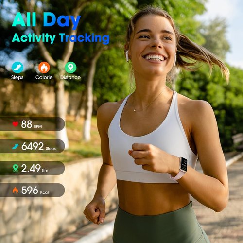 Kummel Long Battery Pedometer Watch 14 Days Battery Life, Slim Design No App/Phone Required Fitness Tracker, 50 Meters Waterproof Smart Watch, Heart Rate Step Counter for Men Women