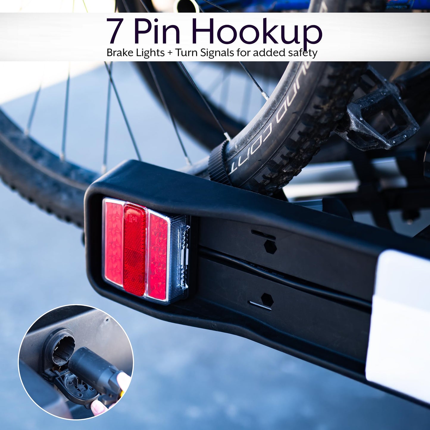 Life Finds 2-Hitch Bike Rack with Taillights and License Plate Holder, Adjustable Folding Design, Holds up to 132 lbs, LF-BR1L