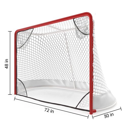 Runhike DM-EZQGQW White Hockey Net Compatible with EZGoal, 72" Wide x 48" High, 4 Removable Target Pockets, NET ONLY