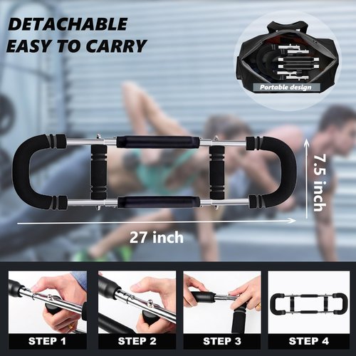 NOAOVO Arm Trainer, Adjustable Resistance Twister Arm Exerciser Chest Exerciser for Men, Portable Chest Workout Equipment Arm Trainer for Men