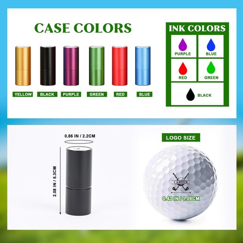 Terwex Custom Golf Ball Stamp - Personalized Golf Ball Marker Stamp, Waterproof Ink Customized Golf Balls Stamps with Your Logo, Golf Ball Stamper, Golf Accessories Golfer Dad Father Golf Gifts(Blue)
