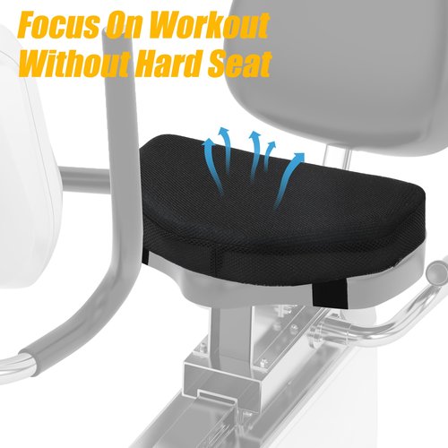 MABOZOO Exercise Bike Seat Cushion, Comfort Recumbent Bike Seat Cushion Stationary Pad with Washable Cover, Foam Rower Mat Pad for Rowing Machine, Bicycle