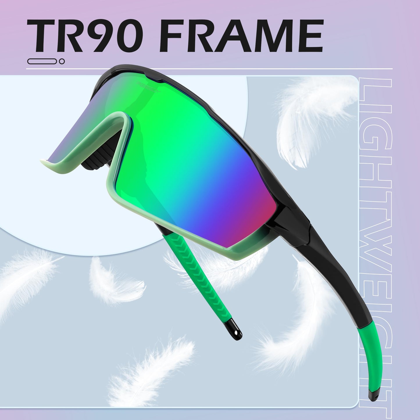 FEISEDY Kids Teens Baseball Polarized Sunglasses Lightweight TR90 Frame UV400 Sports Cycling Shades for Boys Girls B0186