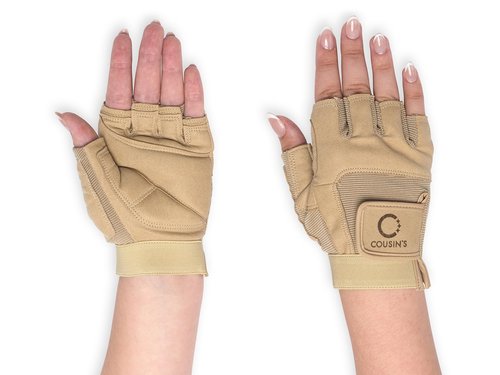 Cousin's Concert Attire Color Guard Gloves for Flag and Pole, Comfort & Grip, Durable Colorguard Gloves (Medium, Tan)