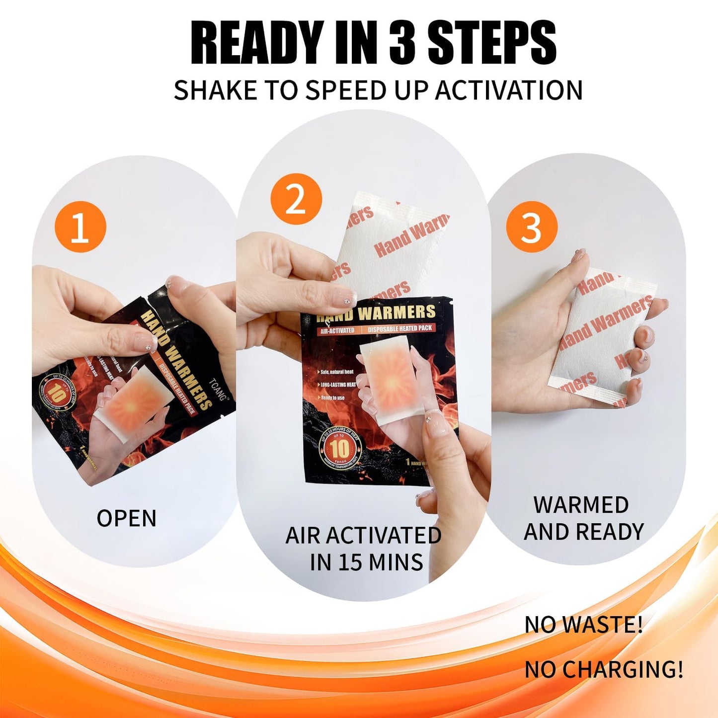 200 Pack Hand Warmers Disposable - Up to 15 Hours of Heat - Super Long Lasting Air Activated Warmers, All Natural & Portable for Body, Hands & Toes - Odorless Hot Warmer Gifts for Winter Work