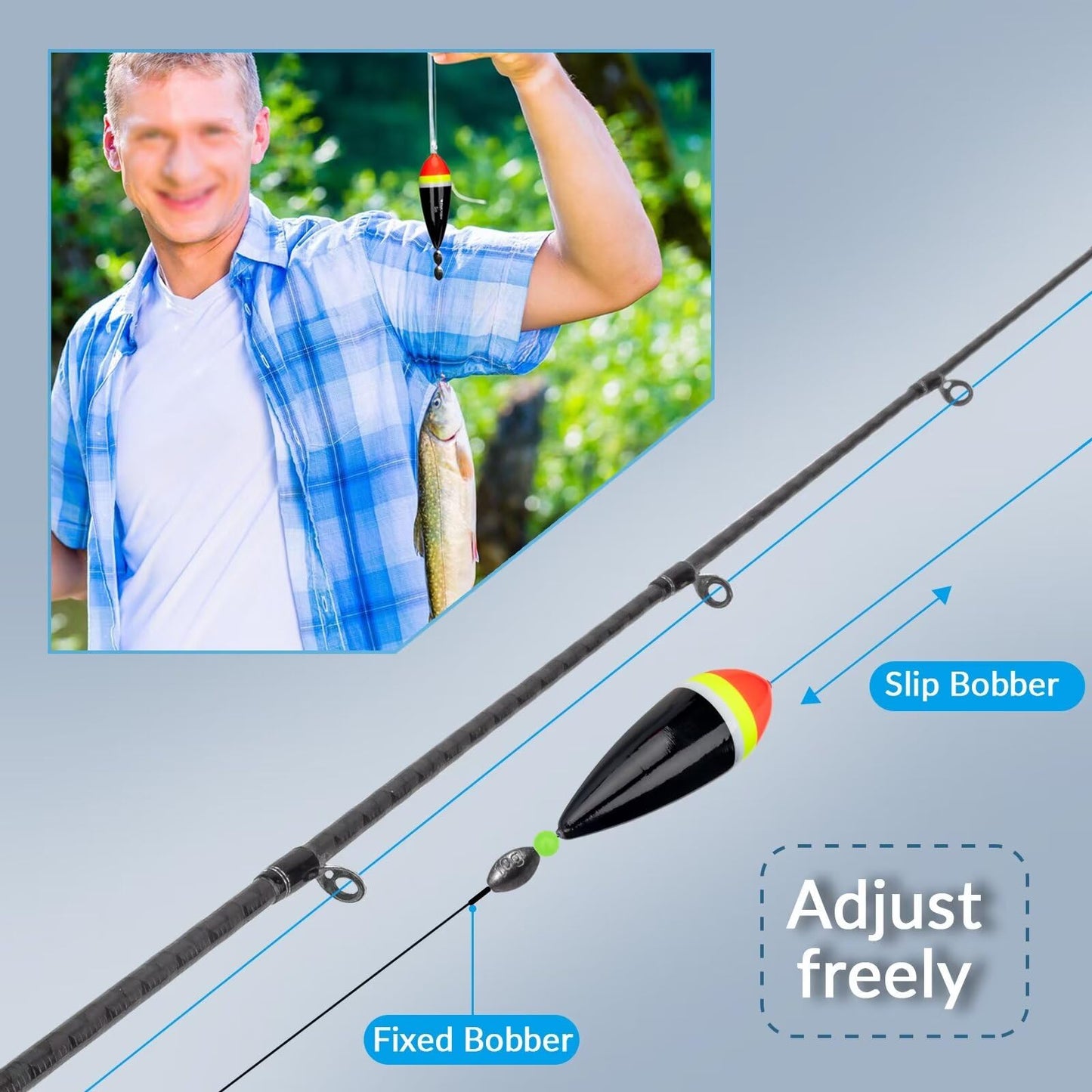 THKFISH Fishing Bobbers - Slip Bobbers for Steelhead, Freshwater & Saltwater Floatage - 3/8oz