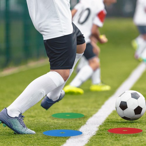 PATIKIL 6 Inch Flat Cones,6 Pcs Spot Markers Small Flat Soccer Training Cones for Football Basketball Agility Practice Sports Training Equipment, White
