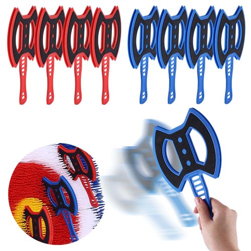 Stiatu 8-Pack Throwing Axes for Bristle Target ??Red & Blue Durable Plastic Axes Set, 4-Dart Set per Color