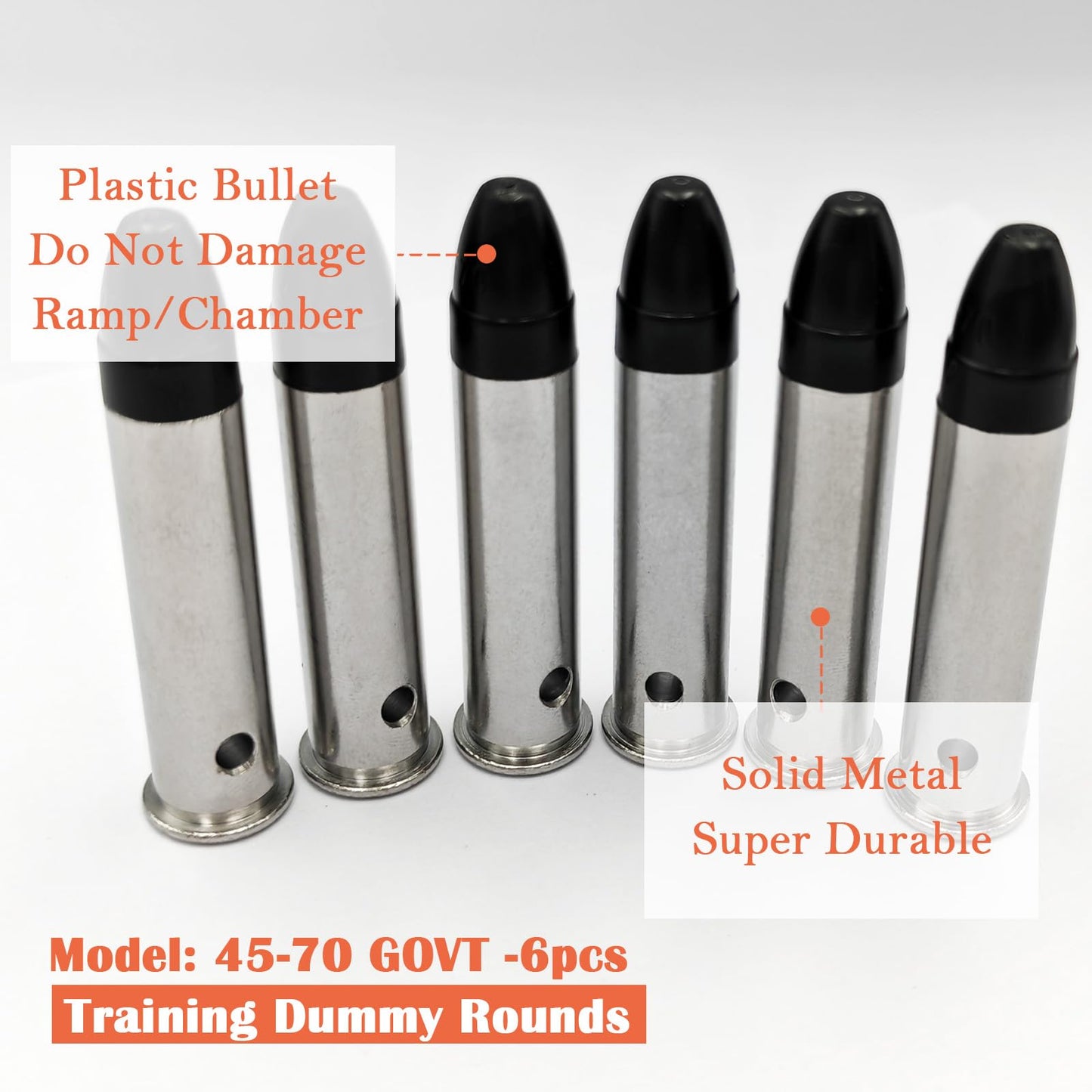 Bayattoo .45-70 Govt Safety Practice Rounds Action Trainer Dummy Round Dry Fire Training Snap Cap (6pk)