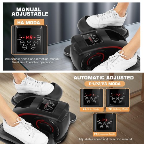 Under Desk Elliptical Machine, Electric Seated Pedal Exerciser, Mini Elliptical Machines for Seniors, LCD Display Monitor, Remote Control, Leg Exerciser for Home