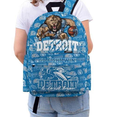 WTKBLAN Football Gifts for Detroit Fans, Football Sport Backpack, Sport Style Bag, Large Capacity Travel Gym Casual Backpack