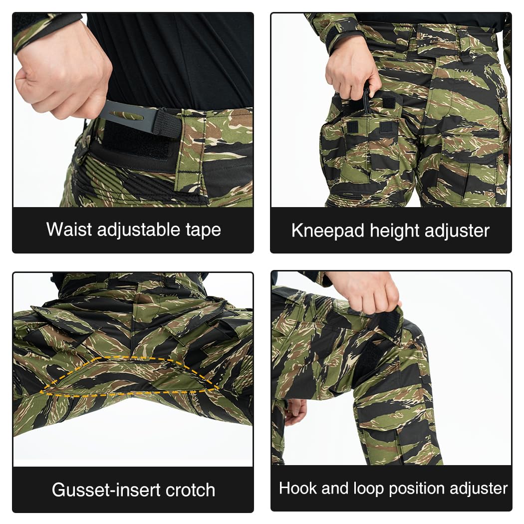 IDOGEAR OUTDOOR Men's G3 Combat Pants with Knee Pads, Camouflage, VTS, 32W x 32L, Unisex, Adults, Tactical, Outdoor, Paintball