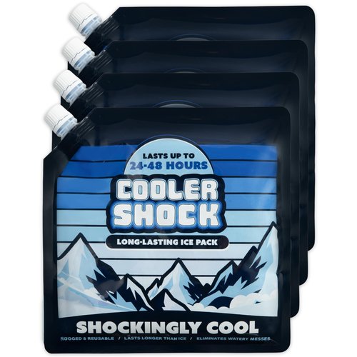 Cooler Shock Ice Packs for Cooler - Long Lasting, Reusable Freezer Packs for Coolers, Camping Gear, Fishing, Road Trips, Beach Must Haves, Medium