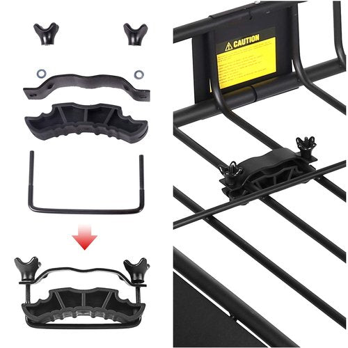 XCAR Roof Rack Basket Rooftop Cargo Carrier with Extension Black Car Top Luggage Holder 64"x 39" Universal for SUV Cars