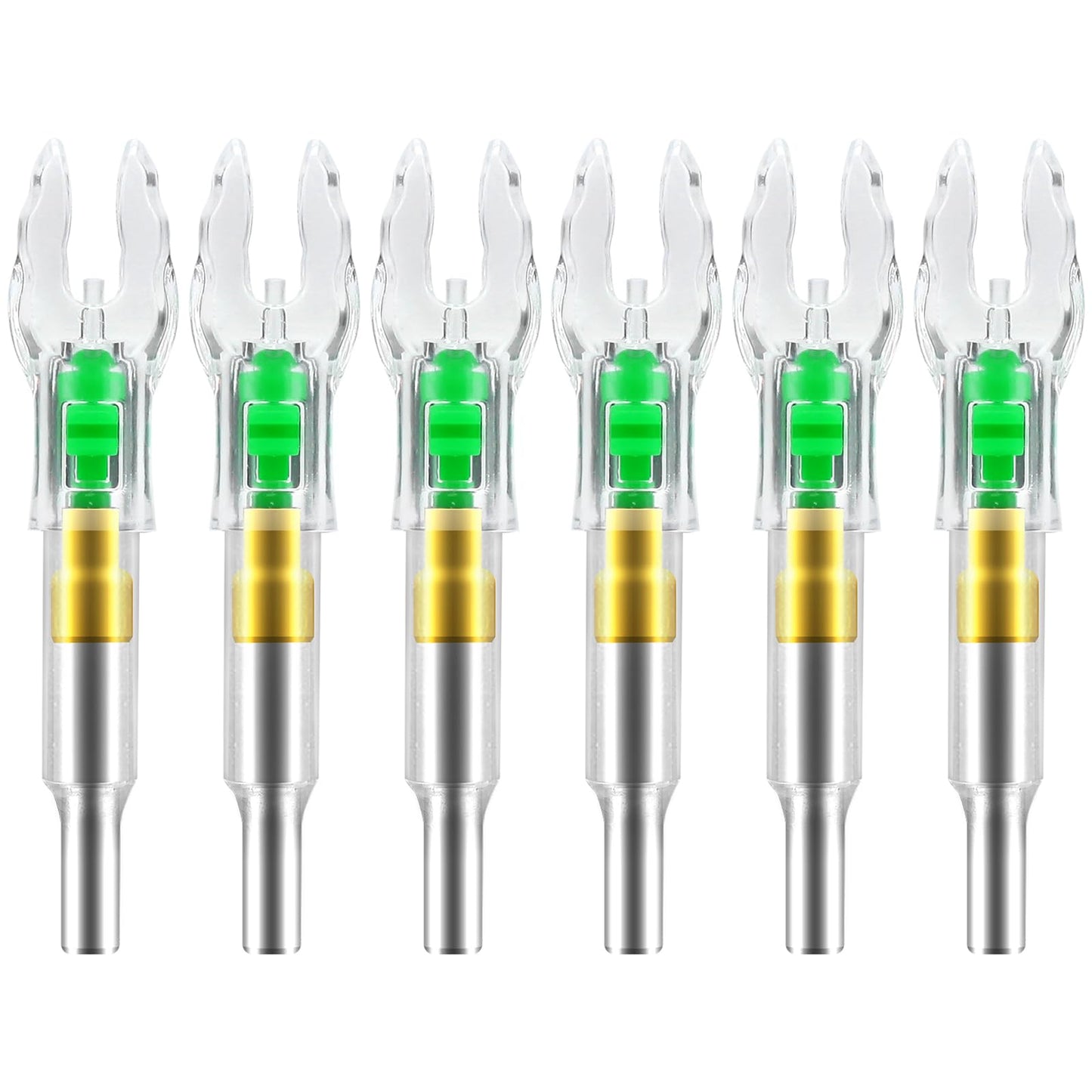 ACDSHOT 6PCS X Lighted Nocks for Arrows with .204 .233 .244 .246 Inside Diameter with H, S, GT Bushings LED Light up Knocks