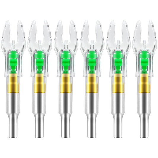 ACDSHOT 6PCS X Lighted Nocks for Arrows with .204 .233 .244 .246 Inside Diameter with H, S, GT Bushings LED Light up Knocks