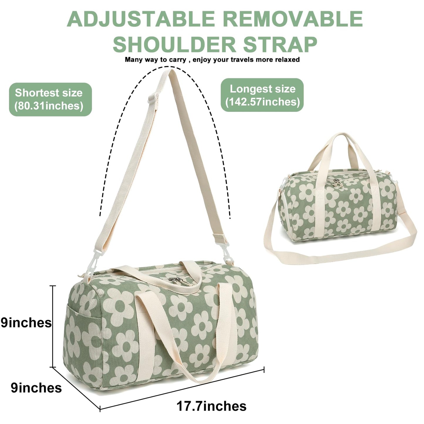 BLUBOON Duffle Bag Girls Kids Cute Gym Bag with Shoes Compartment & Wet Separation Waterproof Sports Overnight Travel Bag