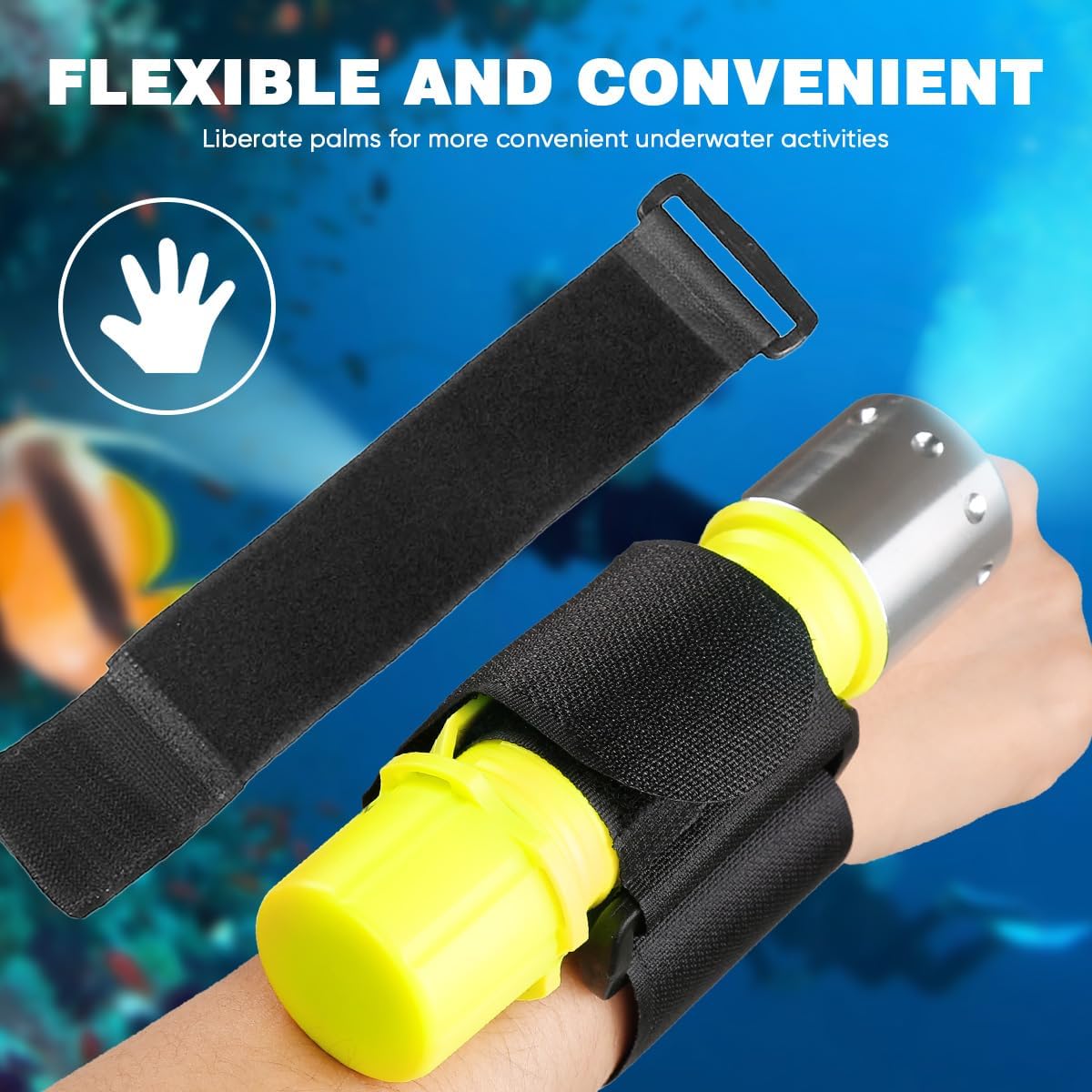 2 Pack Scuba Diving Flashlight, 1200 Lumens T6 LED Dive Light, IPX8 Waterproof Underwater Torch with 3 Modes for Scuba Diving, Night Snorkeling & Emergency (Battery Not Include)