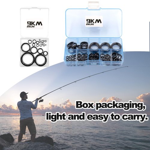 9KM DWLIFE Fishing Rod Repair Ceramic Guide Ring 28pcs Replacement Kit 14 Sizes 0.13in to 1.86in