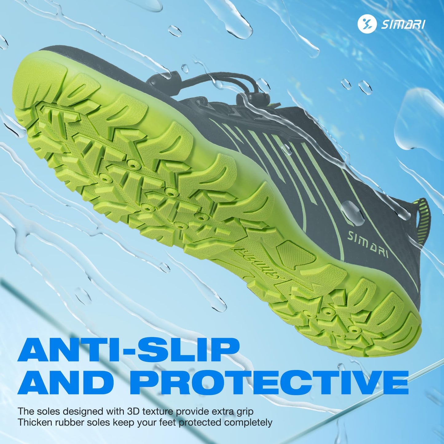 SIMARI Water Shoes for Women Men - Barefoot Quick-Dry Aqua Socks | Lightweight Swim Shoes for Surfing, Swimming, Beach Sports, Kayaking, Diving | Non-Slip Design