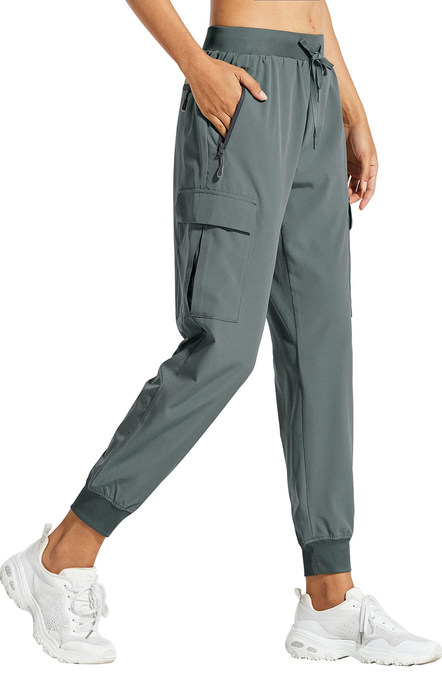 Libin Women's Cargo Joggers Lightweight Quick Dry Hiking Pants Athletic Lounge Casual Travel, Metropolis Gray XL