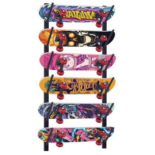 Tongyuyan Snowboard Rack-6-Tier Skateboard Wall Mount & Skateboard Rack –Snowboard Wall Mount – Space-Saving Multi-Functional Storage Solution-Black