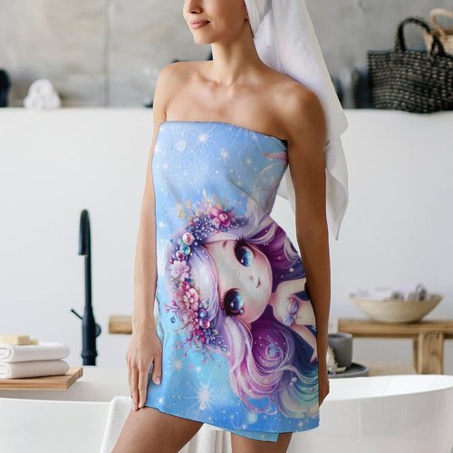 COOPASIA Mermaid Towel for Girls, Personalized Kids Beach Towels with Name, Sandproof, Microfiber, Custom Beach Accessories for Pool Bath Vacation