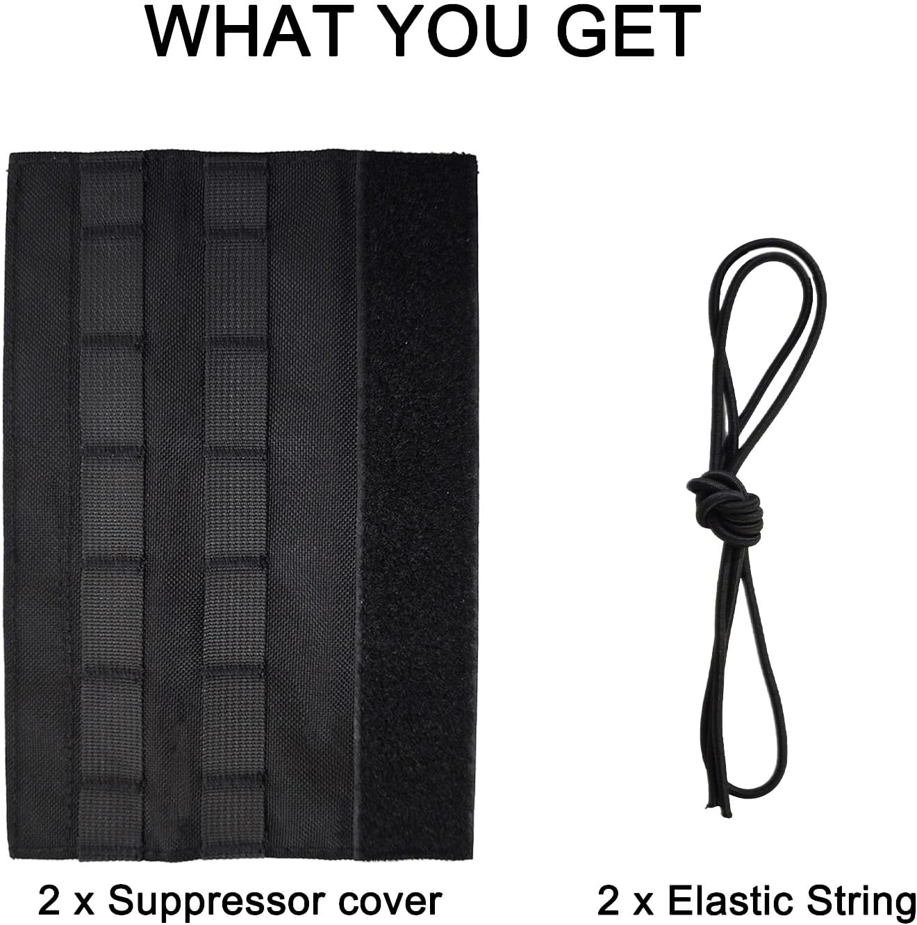 2 Pack Quick Release Suppressor Cover in 1000D Nylon - 8.7In Tactical Pouch with Adjustable Molle System for Tactical Tools & Accessories, Hunting, Outdoor
