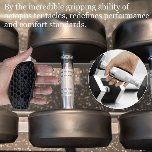 GIILAVY MaxGrip Workout Grips for Women and Men: Gym Non-Slip Rubber Weight Lifting Grips for Strength Training Dumbbells Barbells（AFS-001