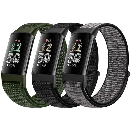 AVOD Sport Loop Nylon Watch Bands Compatible with Fitbit Charge 6/Charge 5 for Women Men, Adjustable Breathable Replacement Soft Nylon Loop Wristband for Fitbit Charge 6/Fitbit Charge 5