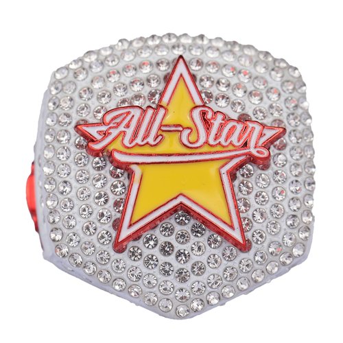 TOPSPORTSJEWELRY 2025 Sports Events Baseball & Softball Tournament All-Star Championship Trophy Ring Prize for All Sports (2, White-red, 9.5)