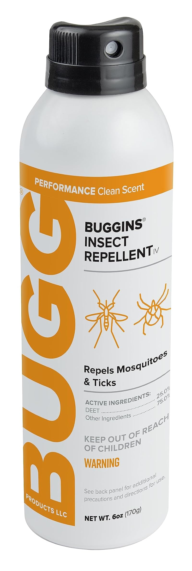 IV Performance Insect Repellent 6 oz Aerosol Spray – 25% DEET, Powdery Scent, For Mosquitoes & Ticks - 6 Ounce (Pack of 1)