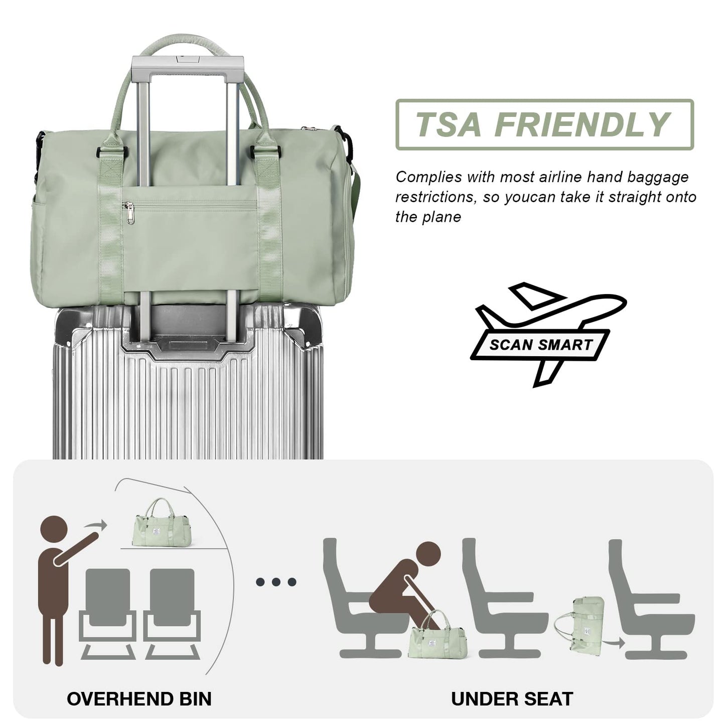 Weekender Duffel Bags for Women Men, Travel Totes Bag for Airplane, Cute Sports Gym Dance Overnight Luggage Bag with Wet Pocket Shoe Compartment, Carry On Hospital Bag for Labor and Delivery