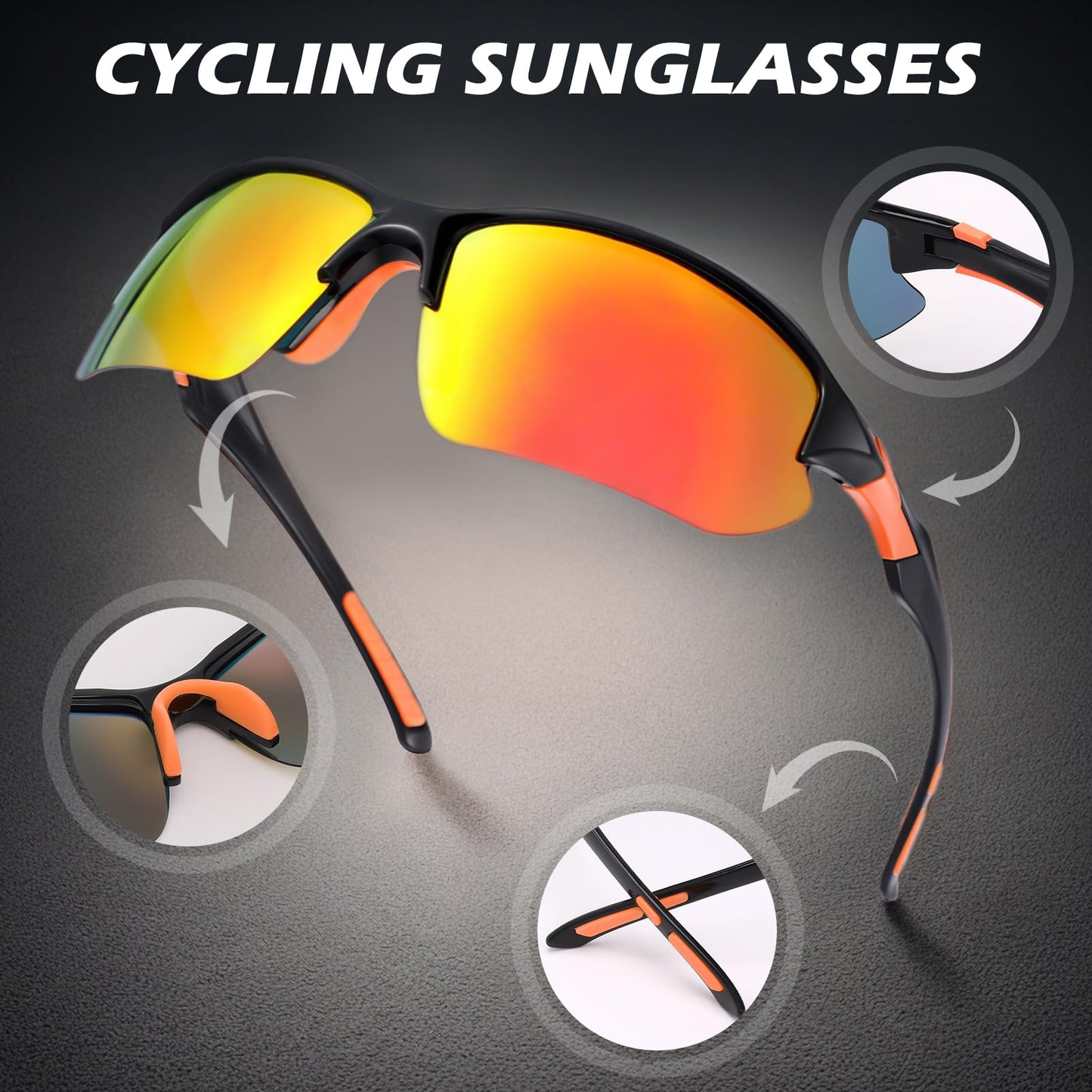 GGSTDDUP 4 PACK Polarized Sport Sunglasses for Women Men Mixed Colors