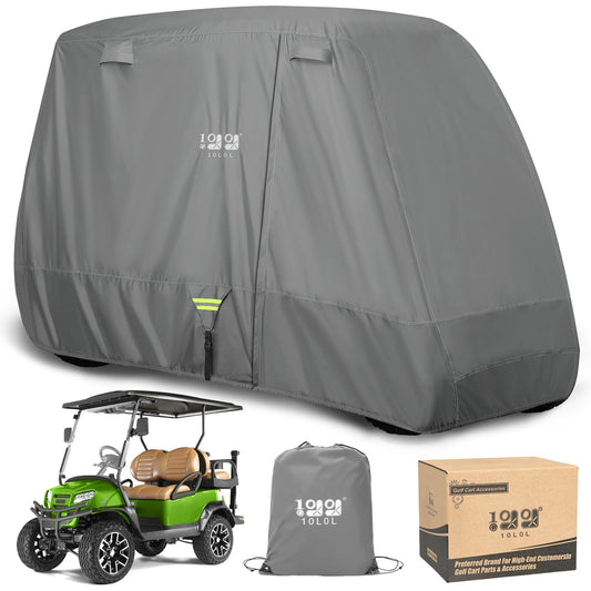 10L0L Heavy Duty Golf Cart Cover for 2/4 Passengers EZGO, Club Car and Yamaha, All Weather Outdoor Protection Weatherproof