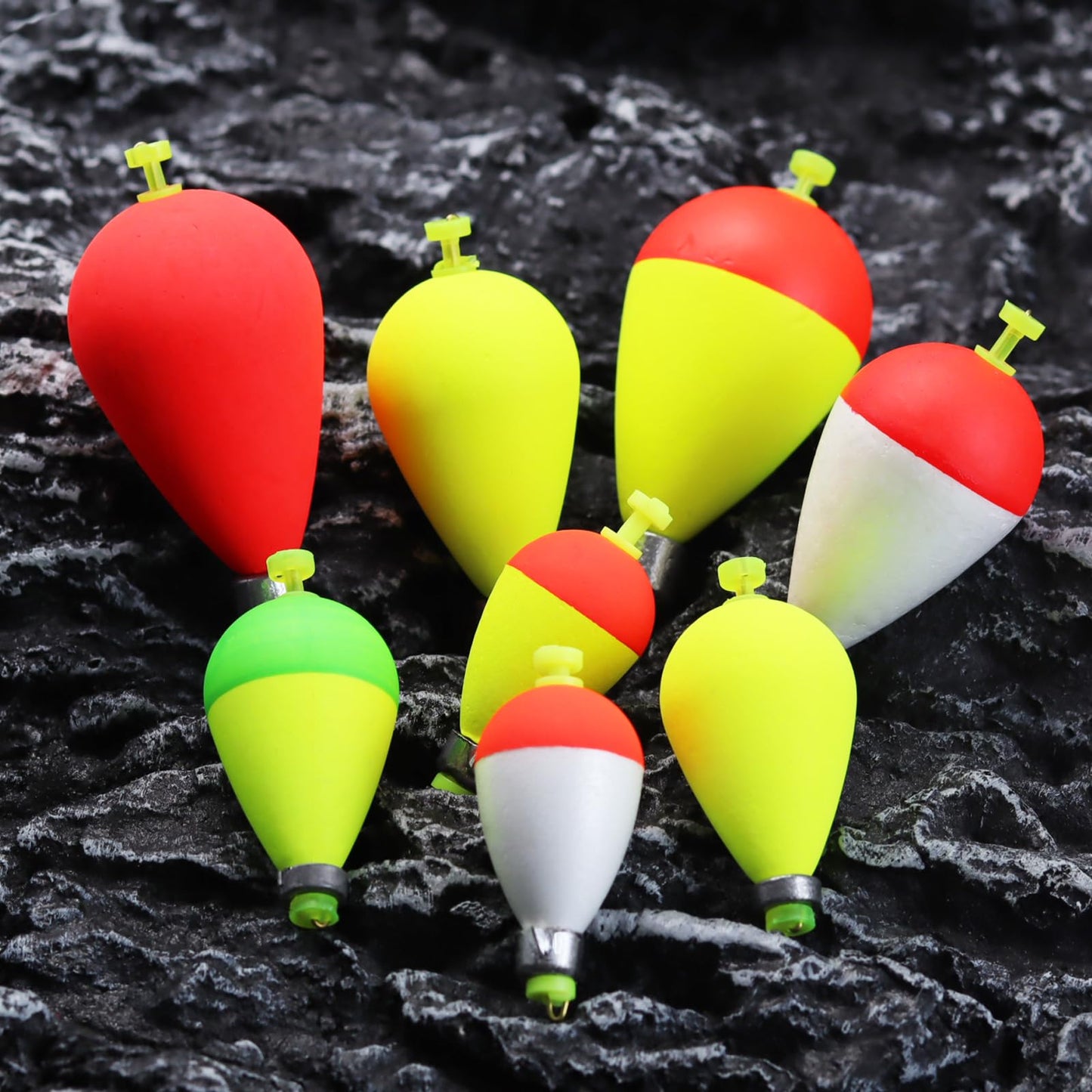 CWSDXM Weighted Fishing Bobbers 10 Pack – Foam Snap-On Slip Floats for Bluegill, Crappie, Bass & Trout Fishing (Oval, 2.5in)