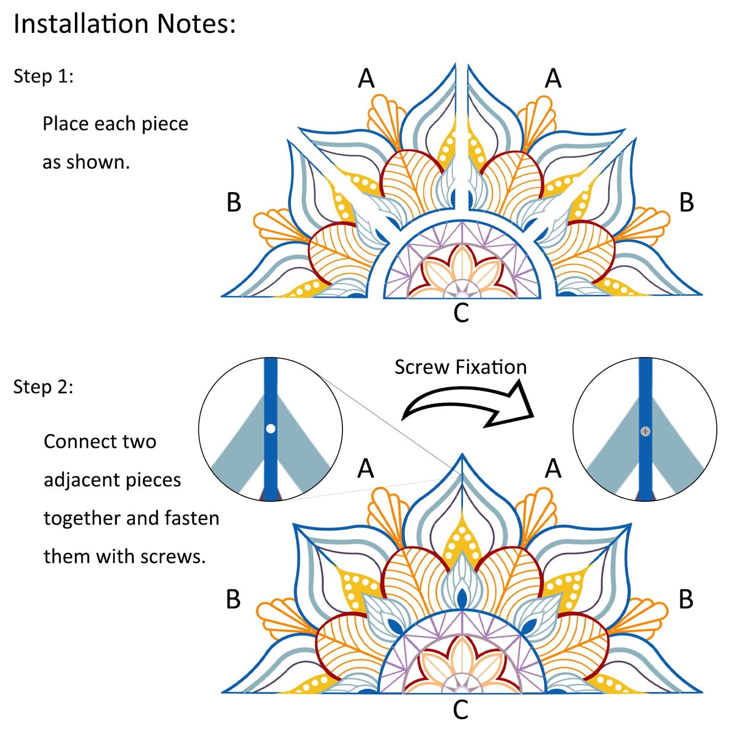 Resama Large Metal Mandala Wall Decor, Unique Lotus Flower Wall Art, Suitable for Office and Home Indoor and Outdoor Decoration