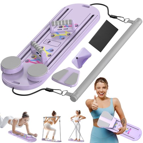 Pilates Board, 2025 Pilates Reformer Set, Pilates Reformer Board for Home Exercise, 15 in 1 Multifunctional Abdominal Pilates Sliding Board for Full-Body Workouts