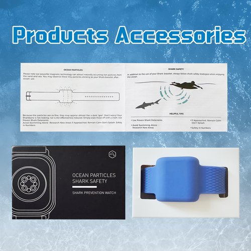 TEE-TEA Magnetic Shark Deterrent Wristband - Shark Repellent Strap for Surfing, Scuba Diving, Snorkeling, Swimming & Ocean Water Sports | Portable Anti Shark Device for Men Women Kids (Ocean Blue)