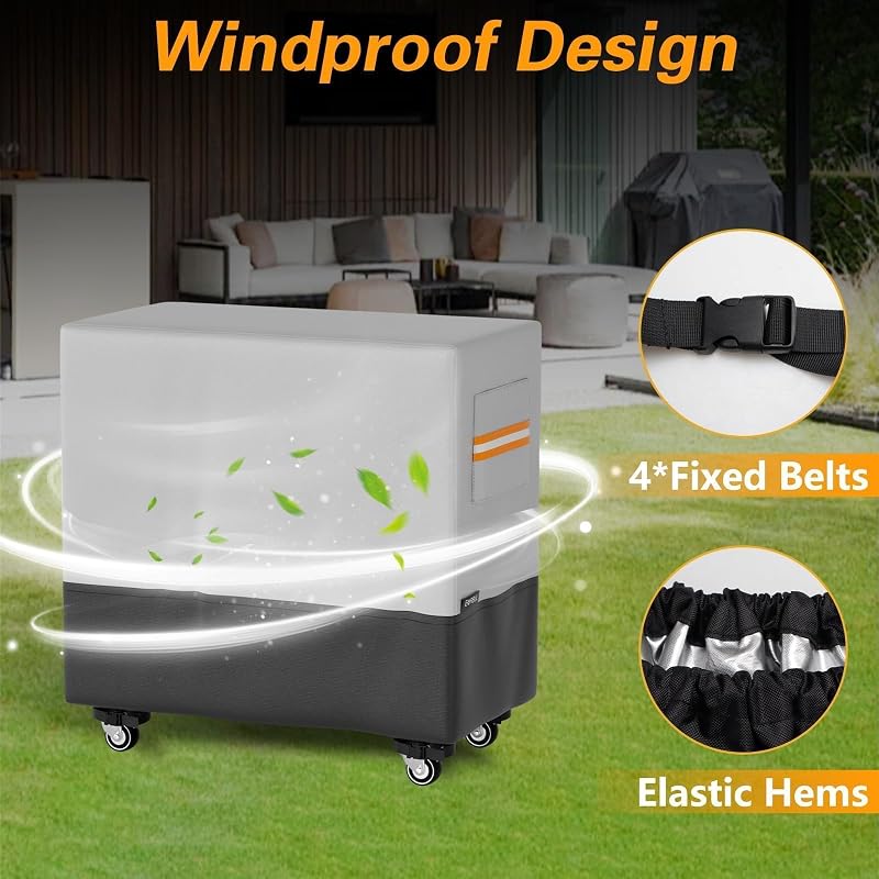 Patio Cooler Cart Cover 34in L x 19in W x 31in H, Heavy Duty 420D Waterproof Dustproof for 80 Quart Ice Chest