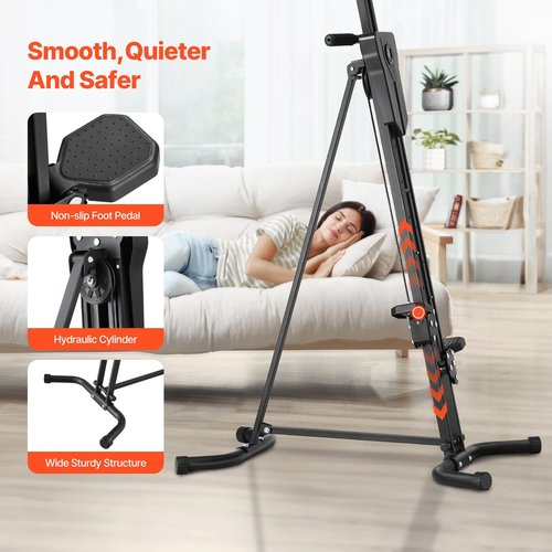 Happybuy Stair Stepper, Vertical Climber for Home Gym Exercise,Step Range Exercise Machine, Compact Folding Cardio Climber, Full-Body Workout Climber with Height Adjustable Handlebar