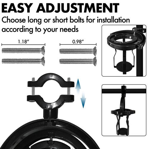 Gyroscopic Cup Holder for Bicycle Water Bottle Rack, Adjustable Self Leveling Rotating Drink Holder, Black