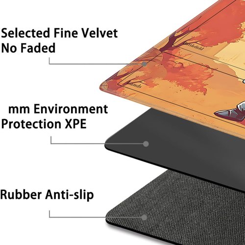 for MTG Playmat with Zones, for TCG Playmat and Board Game Mat with Storage Bag and 6 Dice, 24x14in Non-Slip for MTG Mat, Cute Corgi Warrior Pattern Magic Trading Card Mat Mousepad