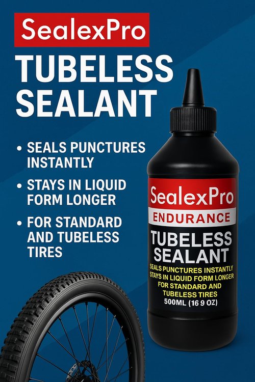 500ml (16oz) SealexPro Tubeless Tire Endurance Sealant Fast-Sealing, Long-Lasting Puncture Protection for Bikes Tires