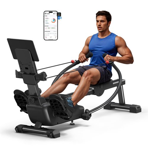 MERACH Sculls Rowing Machines for Home, Magnetic Rowing Machine with 16-Level, Simulate Real Row, Ultra-Quiet Rower, Free MERACH App and 1000+ Champion Coaching Course & Games