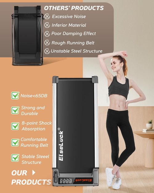 Walking Pad Treadmill, Under Desk Treadmill for Home and Office with Remote Control, Portable 2.5 HP Walking Jogging Running Machine in LED Display