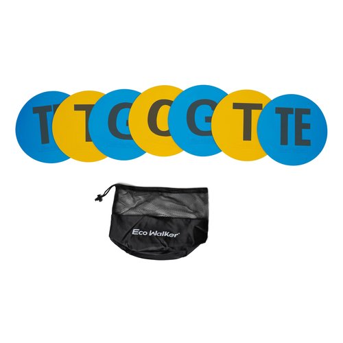 Eco Walker Football Linemen Position Flat Spot Markers: Precision, Durability, and Portability for Enhanced Training (Black)