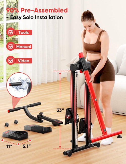 YOLEO Steppers for Exercise at Home, Adjustable Stair Stepper with 3 Workout Modes,Folding Cardio Stair Master with Ski Simulation Mode & Oversized Pedal,90% Pre-Assembled Stair Climber with Handlebar